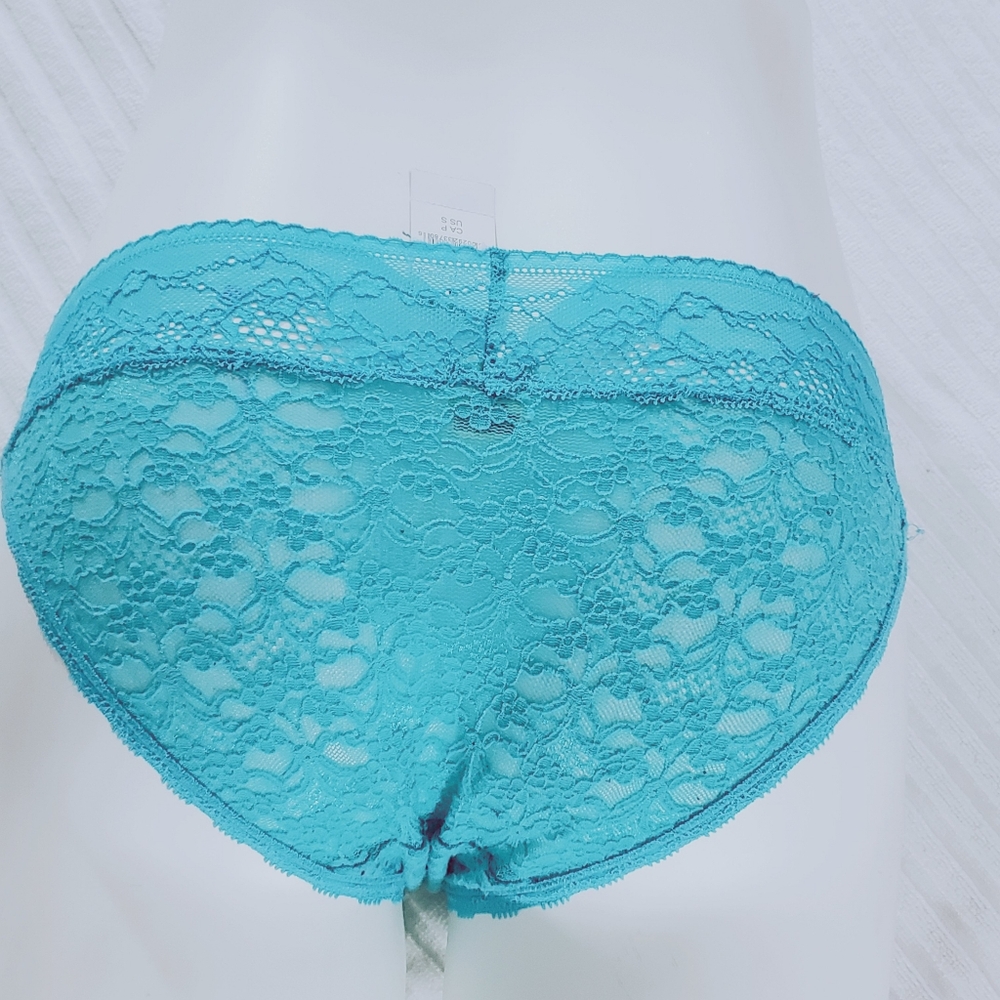AERIE Low Rise Cheeky Lace Panty In Mint Blue - Picture 9 of 9